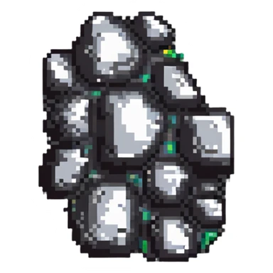 tin ore chunk with classic video game look sticker