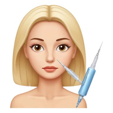 Woman taking a botox only one injection in the face sticker