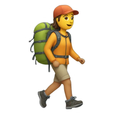 person hiking sticker