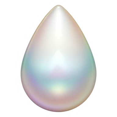 white pearlescent teardrop shaped pearl  sticker