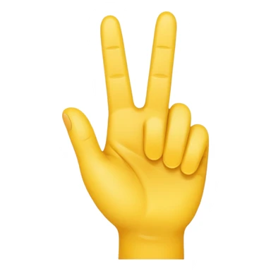 raised hand (stop gesture) but one finger up four finger down) yellow emoji style  sticker