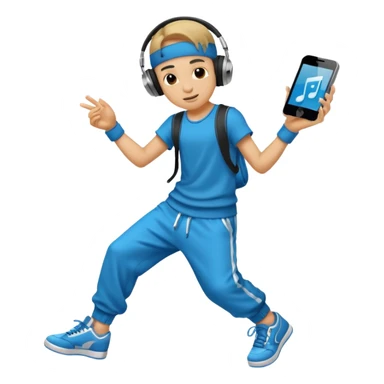 street dancer boy with music player sticker