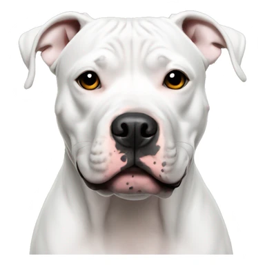 Gotti White pit bull with two black spots over eyes sticker