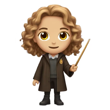 hermione granger with a magic wand sticker
