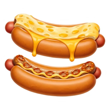 make a picture of a sausage that has been cut in half and melted cheese comes out from inside the sausage sticker
