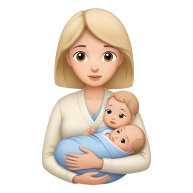 Mother cradling and nursing infant, caring pose sticker