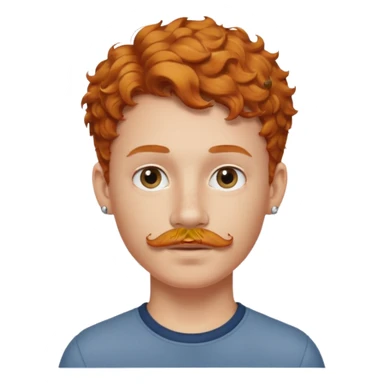 im short curly ginger haired young guy and also have earring on my left ear also have clean moustaches  sticker