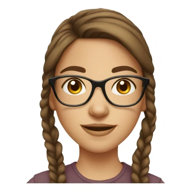 brown haired girl glasses portrait sticker