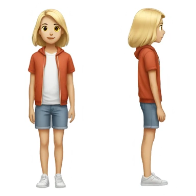 Full length white teenager sticker