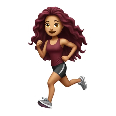 Beautiful tattooed  burgundy long haired woman jogging sticker