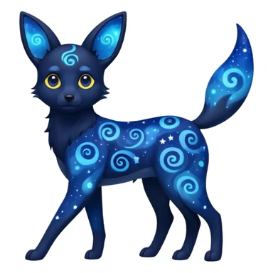 Dark-Deep-Cobalt-Blue Nebulae Starry Sparkly Swirly-patterned Star-patterned Umbreon-spirit sticker