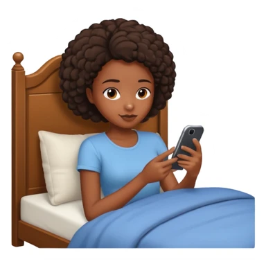 black girl texting on bed sticker