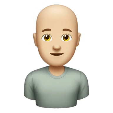 Bald man with pickle sticker