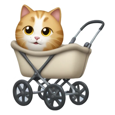 Cat in a stroller sticker