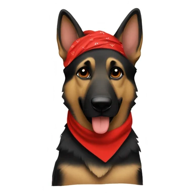 German shepherd all black with red bandanna  sticker