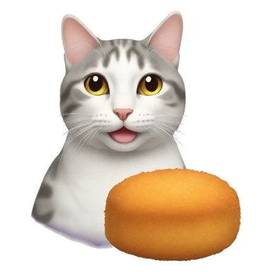 Cat with croquette  sticker