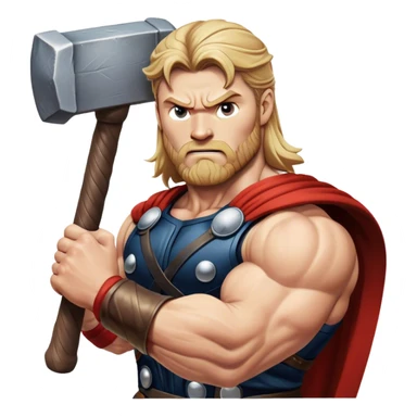 Thor struggling to lifting hammer  sticker