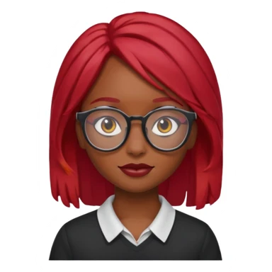 Kat saçlı gözlüklü siyah saçlı bir kiz sticker