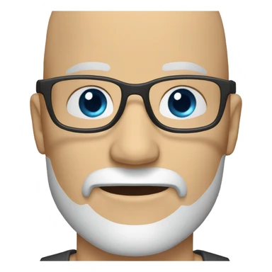  bald guy with a greying beard, blue eyes and glasses sticker