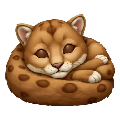 Cozy cougar sleeping sticker