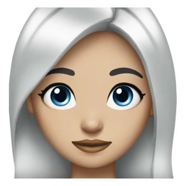 Girl with black hair blue eyes and big eyelashes sticker