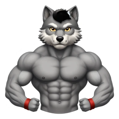 Body builder wolf  sticker