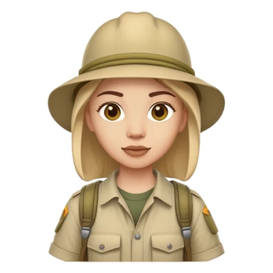 person in safari gear, ready for adventure sticker