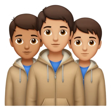 Three young  brunette brothers  sticker