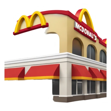 “McDonald’s store with the iconic golden arches, a red and yellow color scheme, and a simple, recognizable design that captures the essence of a fast food restaurant.” sticker