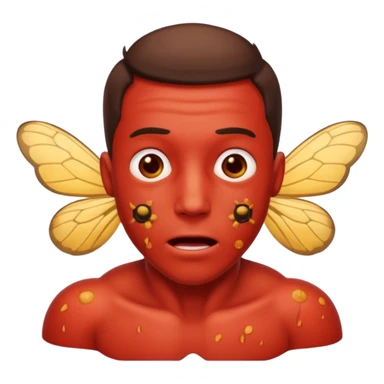 A man bitten by bees  sticker