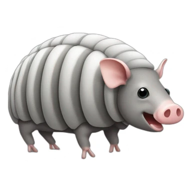 Grey pig armadillo cow centipede insect with white back sticker