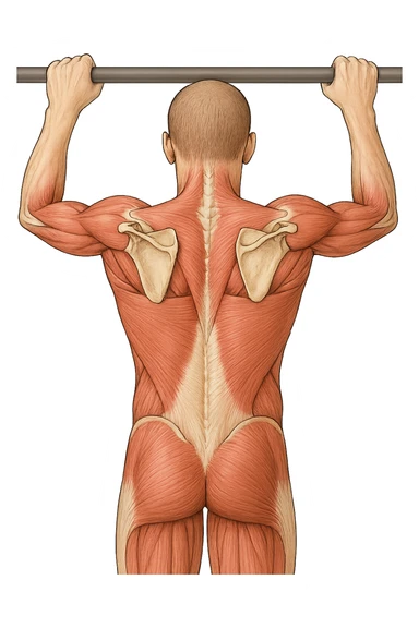 vista delle scapole durante le trazioni, visione anatomica sticker