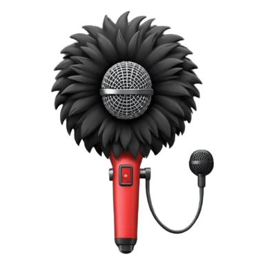 boom fluffy microphone sticker