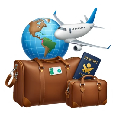 TRAVEL , travel bag , pass board, plane, glob sticker