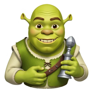 Shrek with a Stanley sticker
