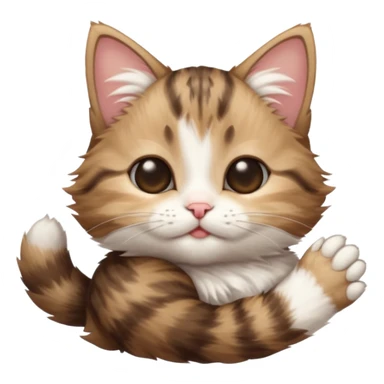 dark brown tabby and white kitten upside down with eyes closed sticker