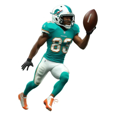Miami dolphins receiver catching a touchdown sticker