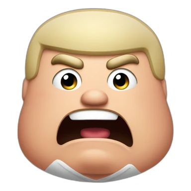 angry fat guy with a red shirt and a mohaican yelling sticker