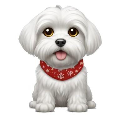 Maltese dog with Christmas shirt  sticker
