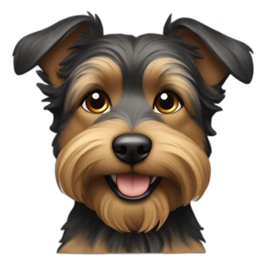 dog-large-yorkshire-older-black-tan-closeup-smile sticker