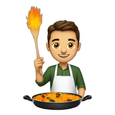 a valencian cooking a paella sticker