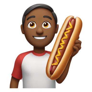 Smirk face with large hot dog sticker