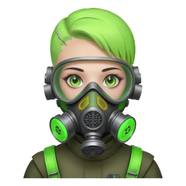 cyberpunk gasmask girl programmer buzzcut sticker