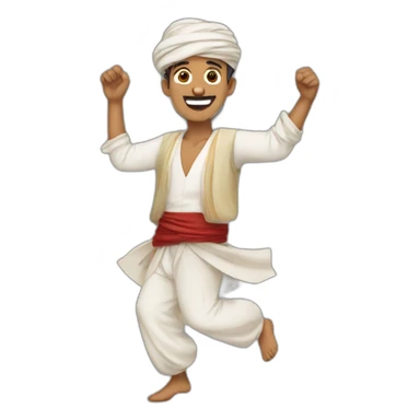 yemeni guy with traditional clothes dancing sticker
