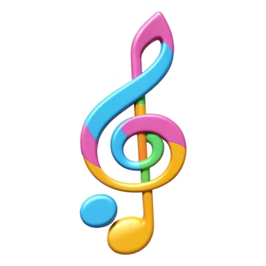 Candy style music note, 3d rendering, isolated  sticker