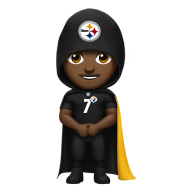 Pittsburgh Steelers player in uniform with black cape. sticker