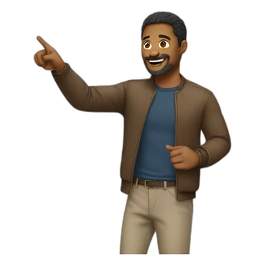 Man pointing at himself sticker