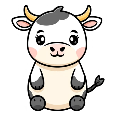 cow and seal  sticker