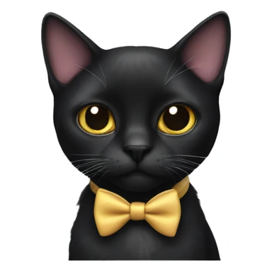 black cat wearing bow tie sticker