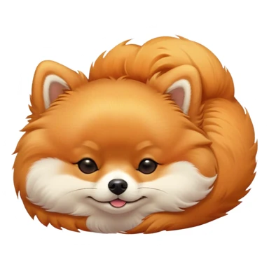 Meme-Worthy Cute Sleeping Orange Pomeranian Portrait Emoji, Head resting peacefully with a contented smile, showcasing a delightfully compact build and a luxuriously soft, fluffy orange Fur, eyes shut in a serene nap, Simplified yet hilariously adorable features, highly detailed, glowing with a soft, drowsy light, high shine, relaxed and utterly lovable, stylized with an air of playful laziness, bright and heartwarming, soft glowing outline, capturing the essence of a comically sleepy companion, so meme-worthy it feels like it could instantly become the next viral sensation of adorable slumber! sticker